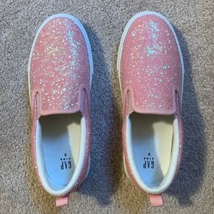 GAP brand new girls pink glitter slip on shoes size 3